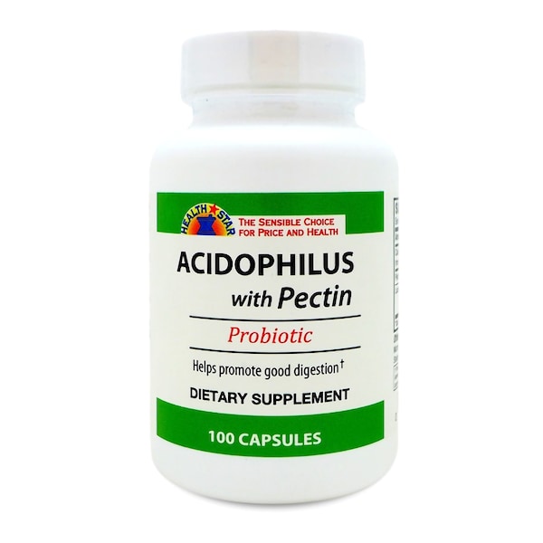 Health Star Calcium / Pectin / Lactobacillus Acidophilus Probiotic Dietary Supplement, 100PK 837-01-HST - main